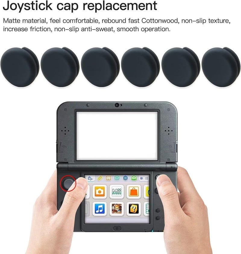 XSPANDER 6-Pack Analog Joystick Cap Thumb Stick Grip Cover Circle Pad Button Replacement Repair Part for Nintendo 3DS, 3DS XL, New 2DS, 2DS XL, 2DS, 3DS - Image 4